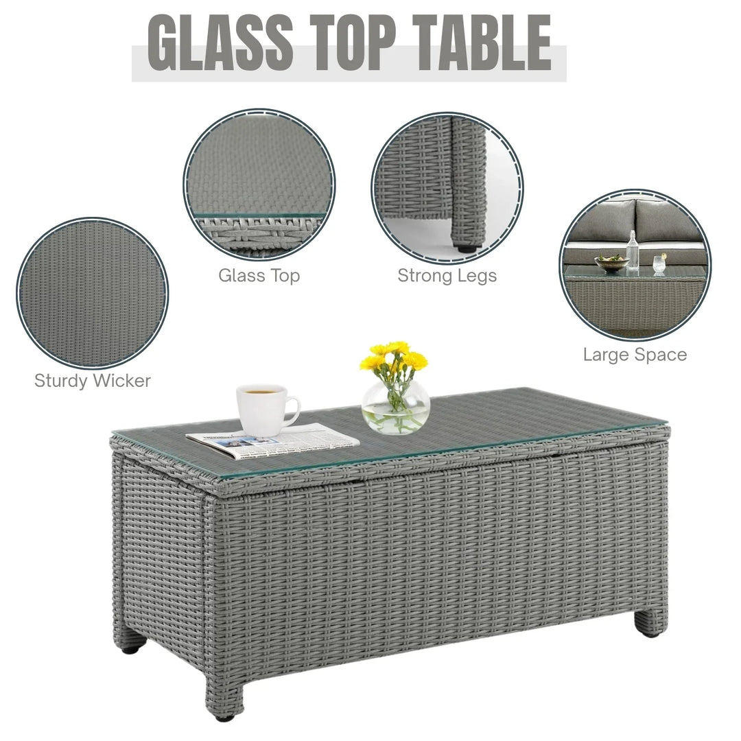 Scarlett 4 Pieces Patio Furniture Set, Outdoor Sectional Sofa