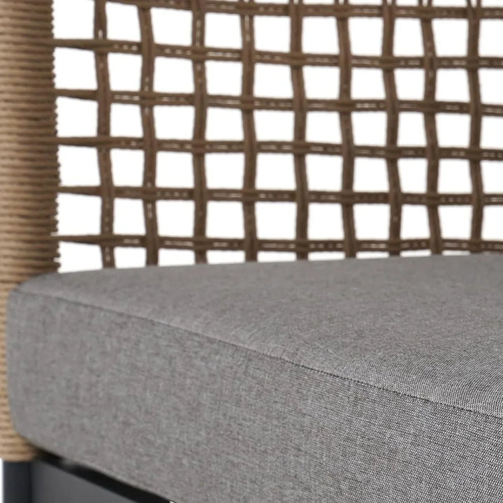 Kaia Outdoor Rope 4 Piece Sofa Set (Beige & Grey)