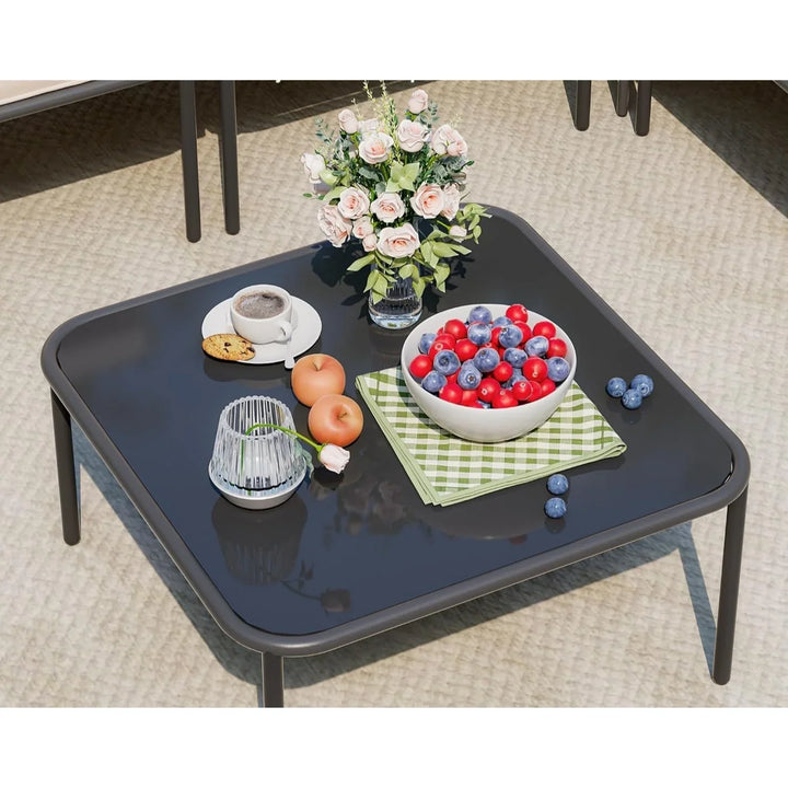 Eliana L-Shaped Rope Woven Outdoor Sofa Set (Beige & Cream)