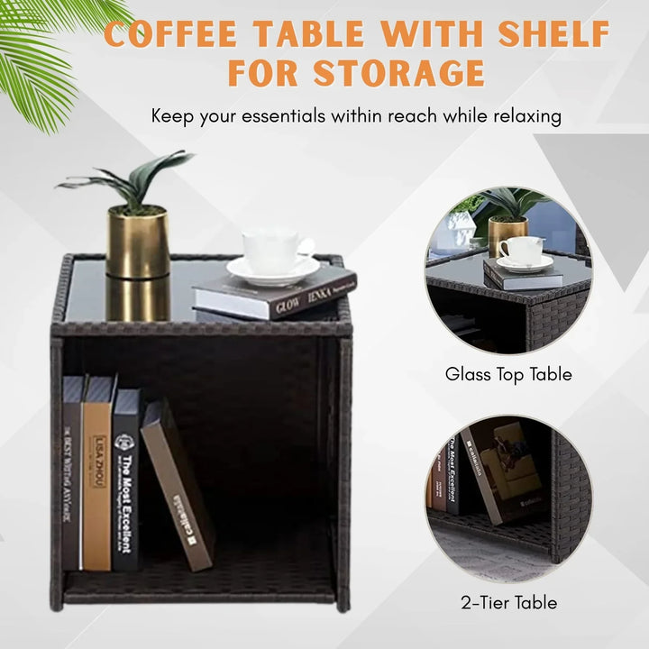 Verónica 5 Piece Outdoor Patio Wicker Furniture Set