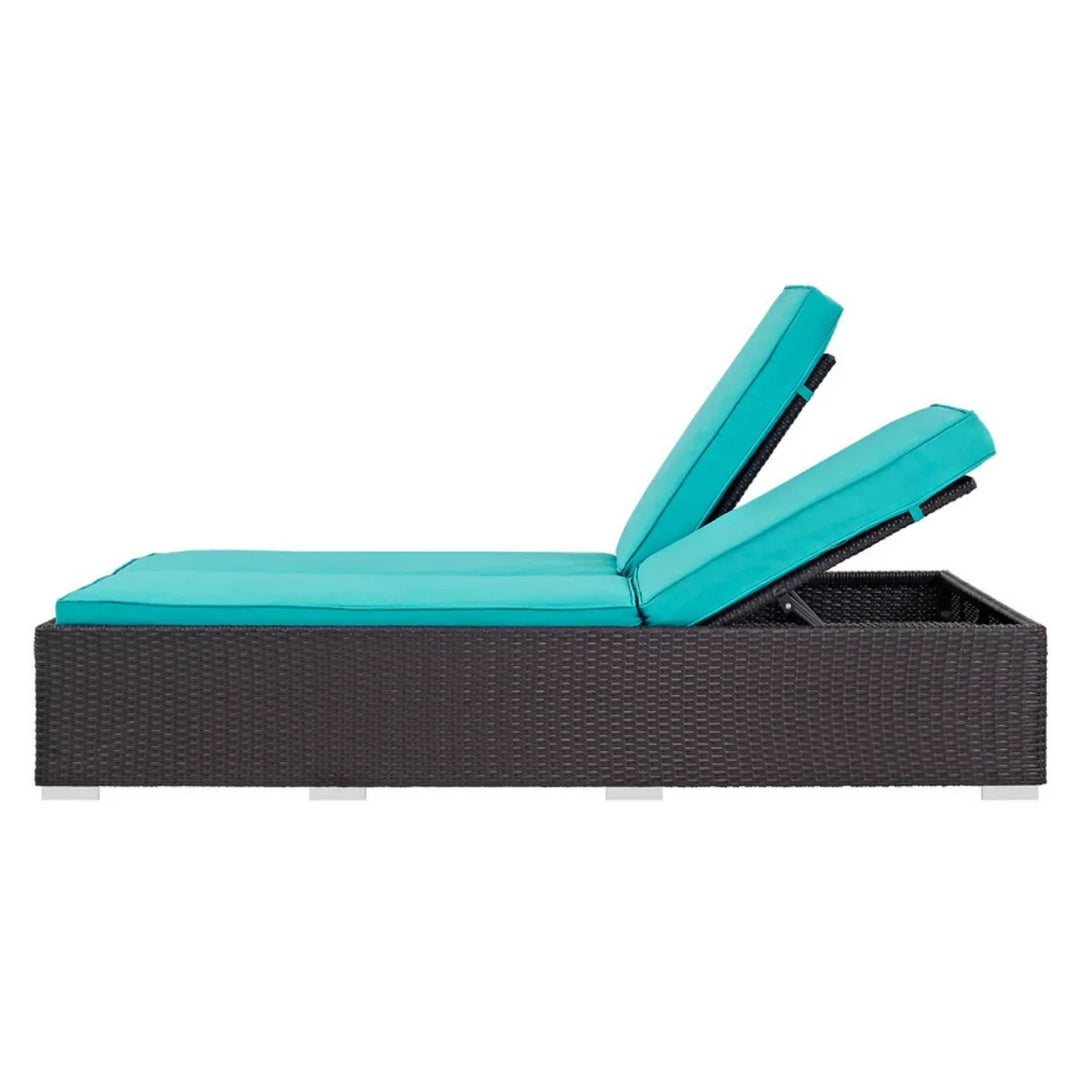 Yuthika Outdoor All-Weather Rattan Wicker Chaise Lounge Chair Set of 2