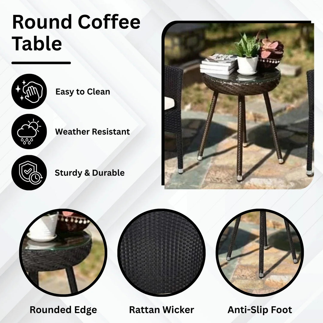 Ishani 3-Piece Outdoor Rattan Wicker Patio Set