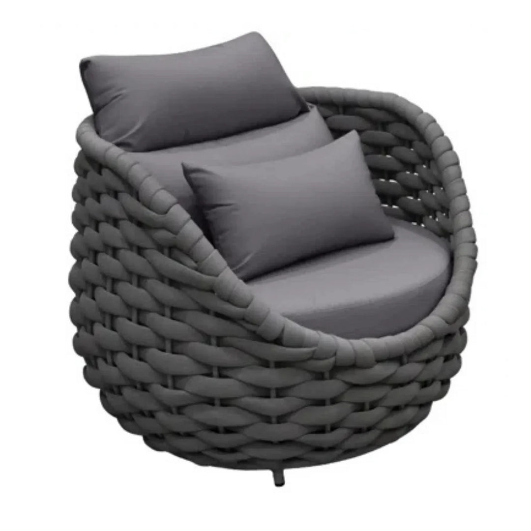 Miyako Nest Shape 3-Piece Hand-Woven Rope Patio Set