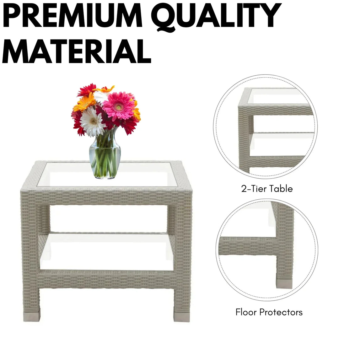 Margrit Outdoor Rattan Wicker 7-Seater Sectional Sofa Set