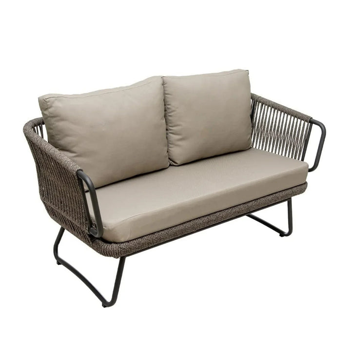 Valeria 4-Piece Rope Sofa Set With Glass Top Table