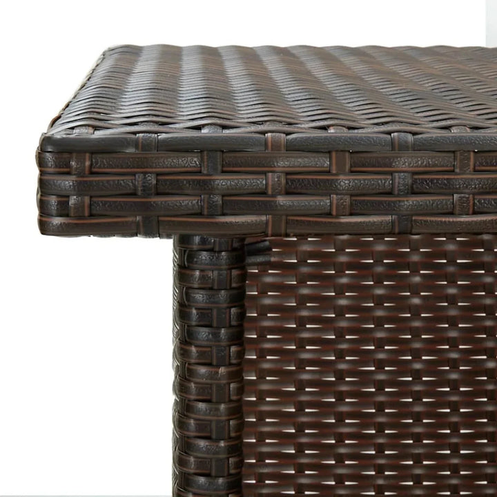 Nieves Outdoor Rattan Wicker Bar Table With Storage Selves