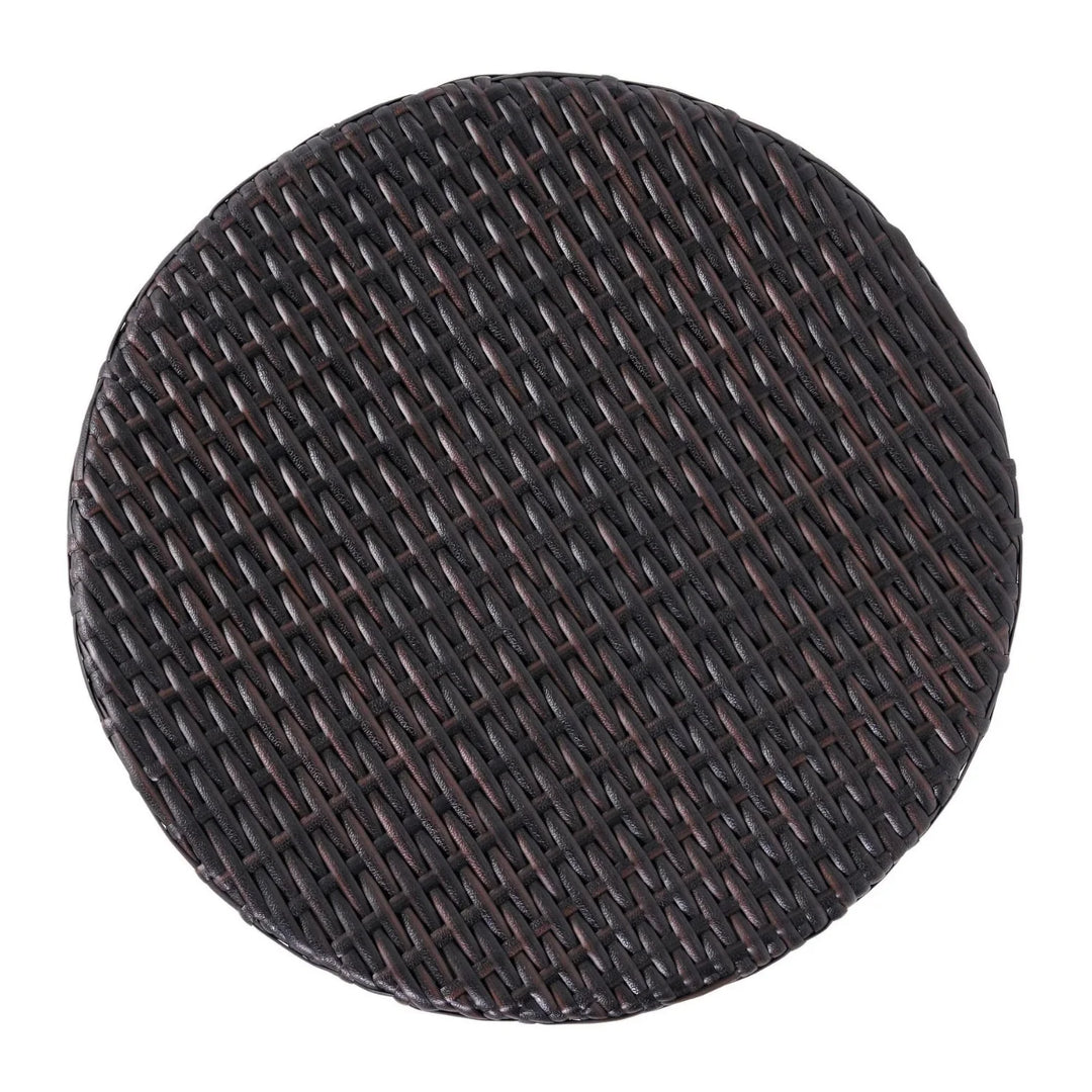 Yuna Dark Brown Wicker Garden Bistro End Table