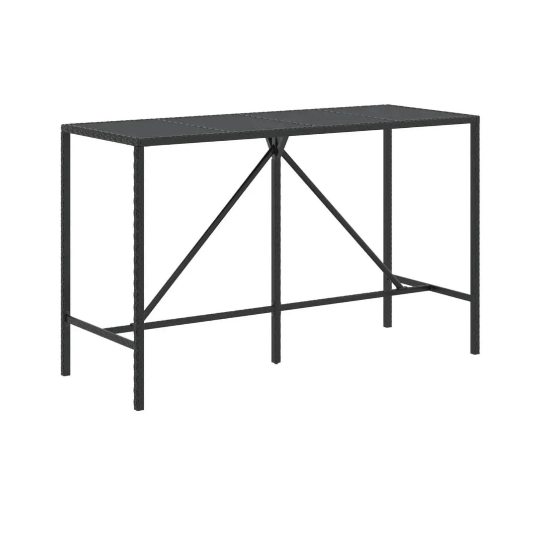 Lupe 7-Piece Outdoor Rattan Wicker Bar Set with Glass Top Table