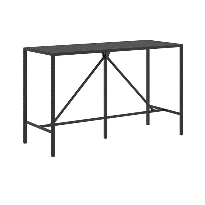 Lupe 7-Piece Outdoor Rattan Wicker Bar Set with Glass Top Table