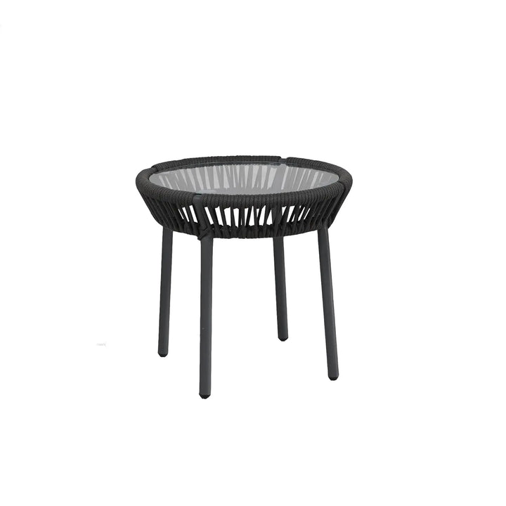 Nerida Outdoor Rope Patio Set with Glass Top Table