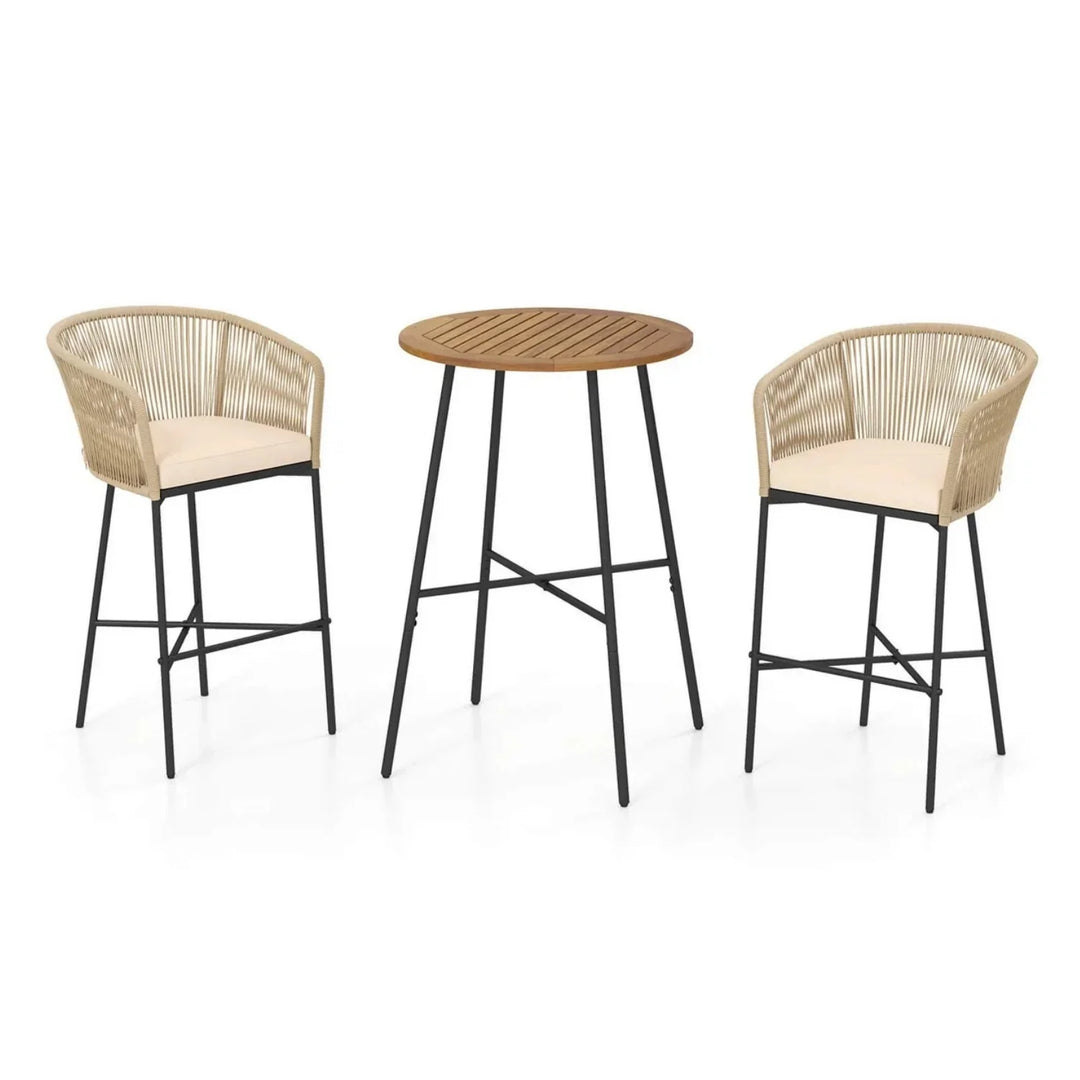 Gauravi Premium Outdoor Rope Bar Set With a High-Top Round Table