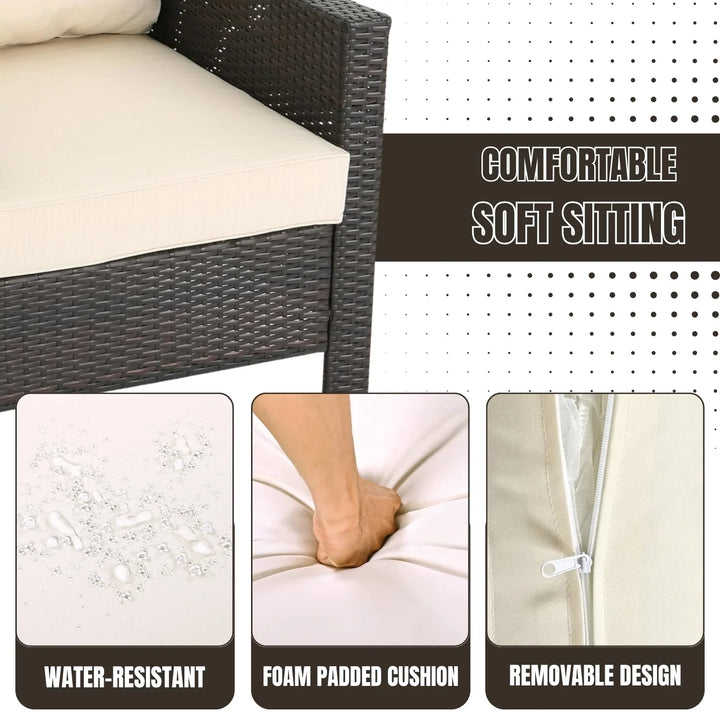 Ai Diya 1-Piece Outdoor Wicker Single Seater Sofa