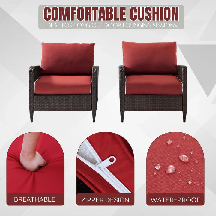 Gitali Outdoor 4 Piece Patio Wicker Furniture Set