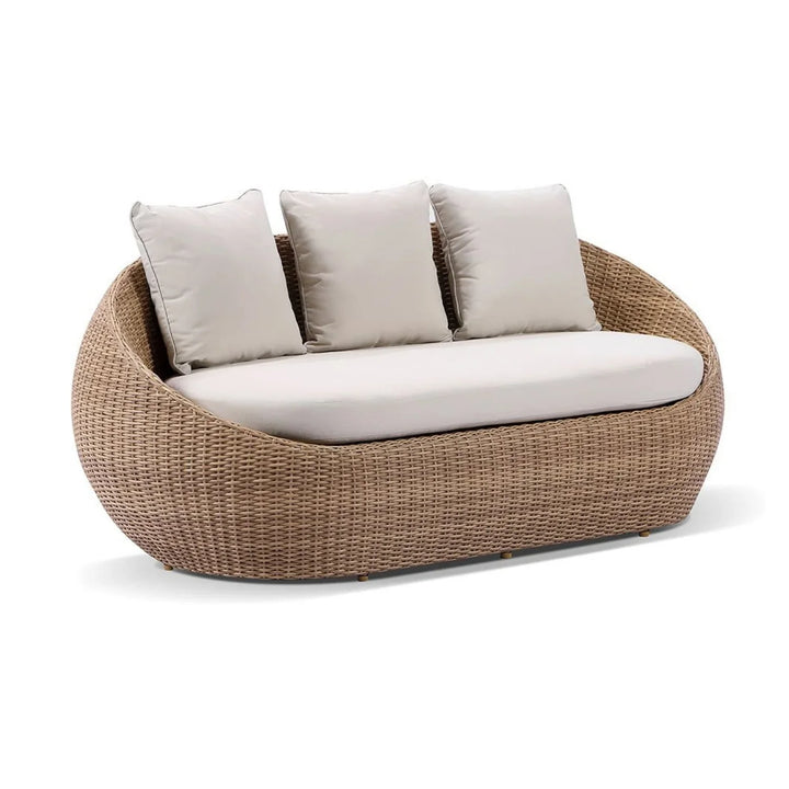 Outdoor Wicker 5-Seater Sofa Set With Glass Top Tables