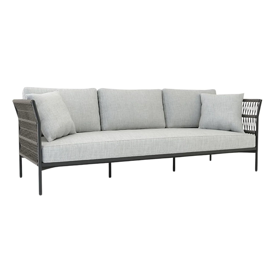 Denali Outdoor Rope 7-Seater Sofa Set With Glass Top Table