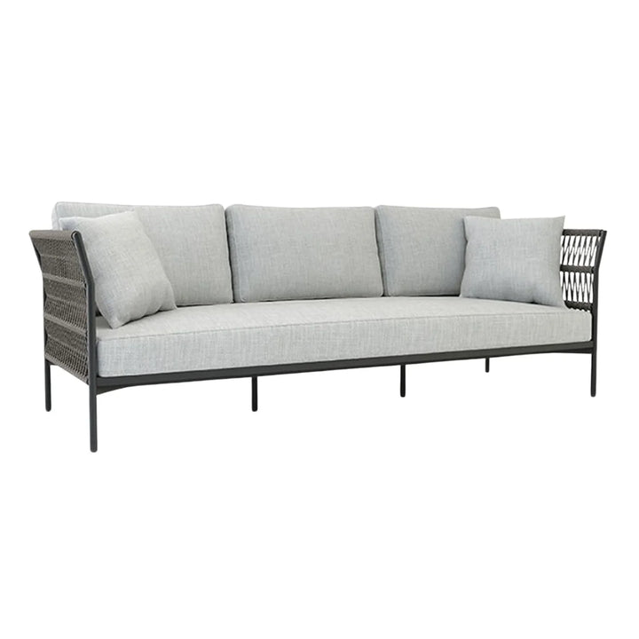 Denali Outdoor Rope 7-Seater Sofa Set With Glass Top Table