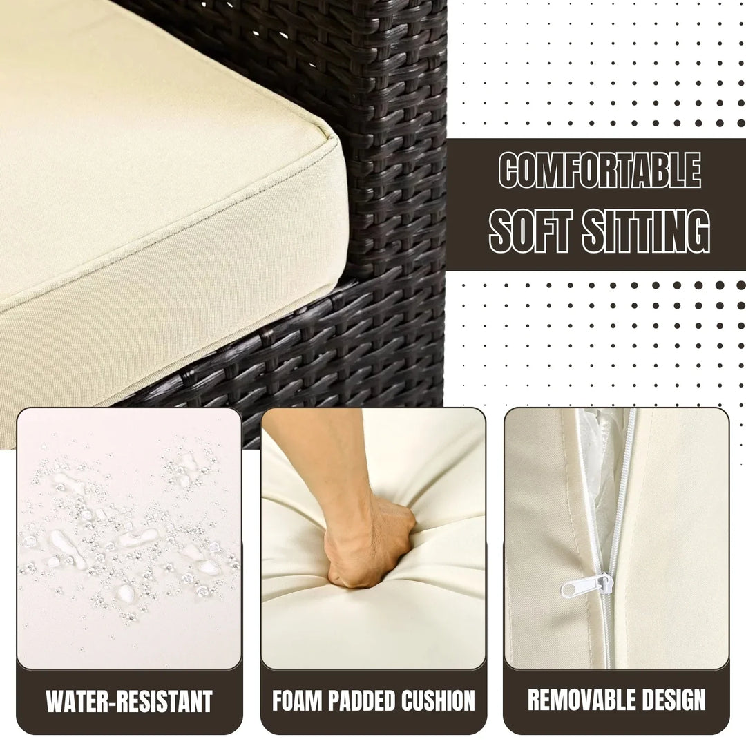 Inas Outdoor All-Weather Wicker Single Seater Sofa