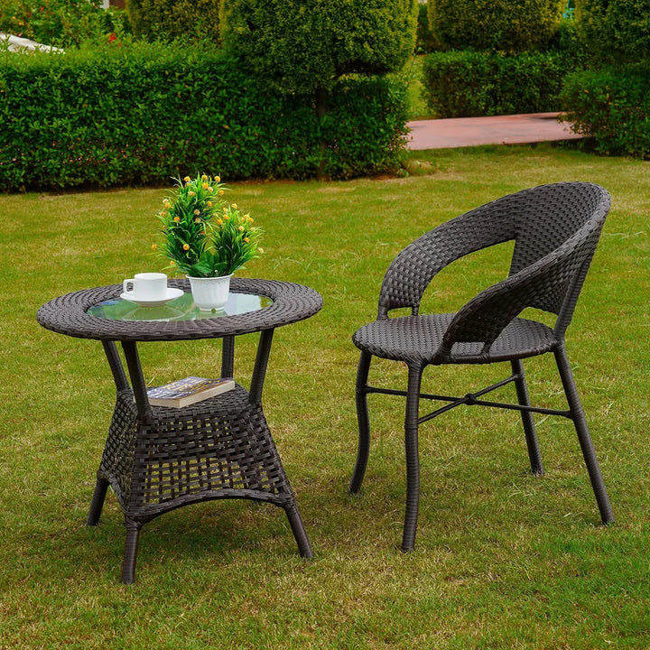 Falak 5-Piece Outdoor Rattan Wicker Patio Bistro Set