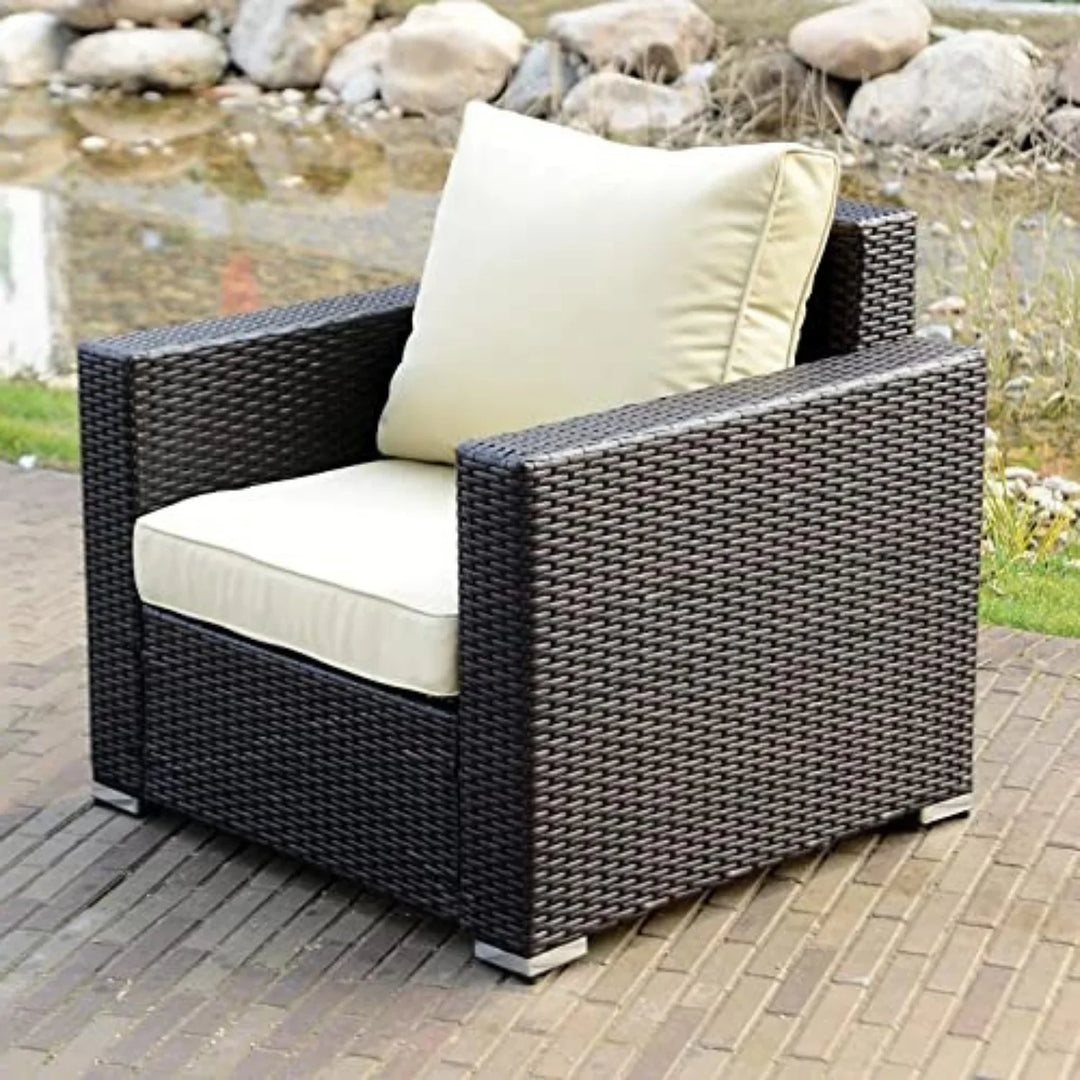 Yashvi 1-Piece Outdoor Wicker Single Seater Sofa