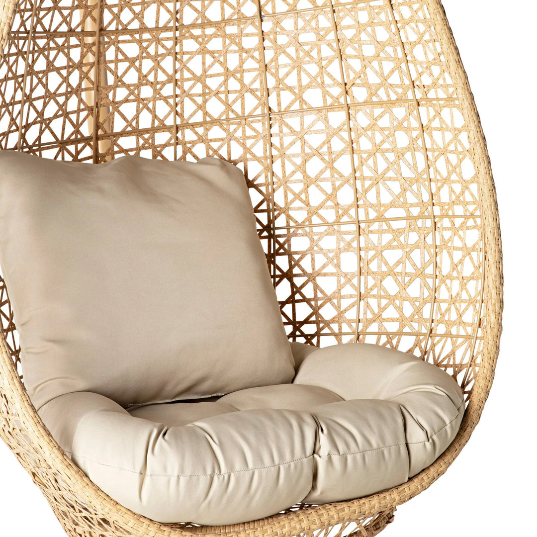 Rosie Single Seater Hanging Swing With Stand For Balcony Garden (Honey) - Swings