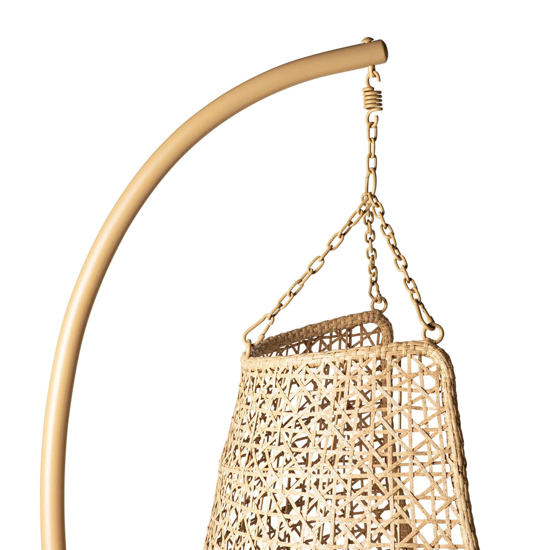 Rosie Single Seater Hanging Swing With Stand For Balcony Garden (Honey) - Swings