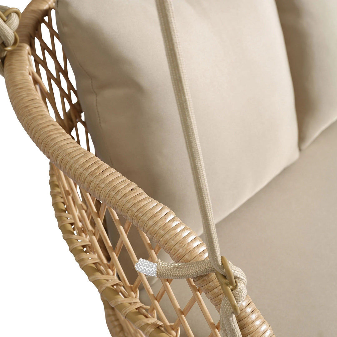 Lieu Double Seater Hanging Swing Without Stand For Balcony Garden Swing (Honey) - Swings