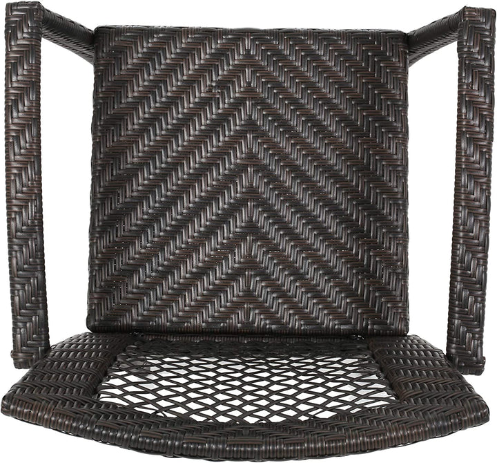Severino Outdoor Patio Bar Chair 4 Chairs For Balcony (Brown)