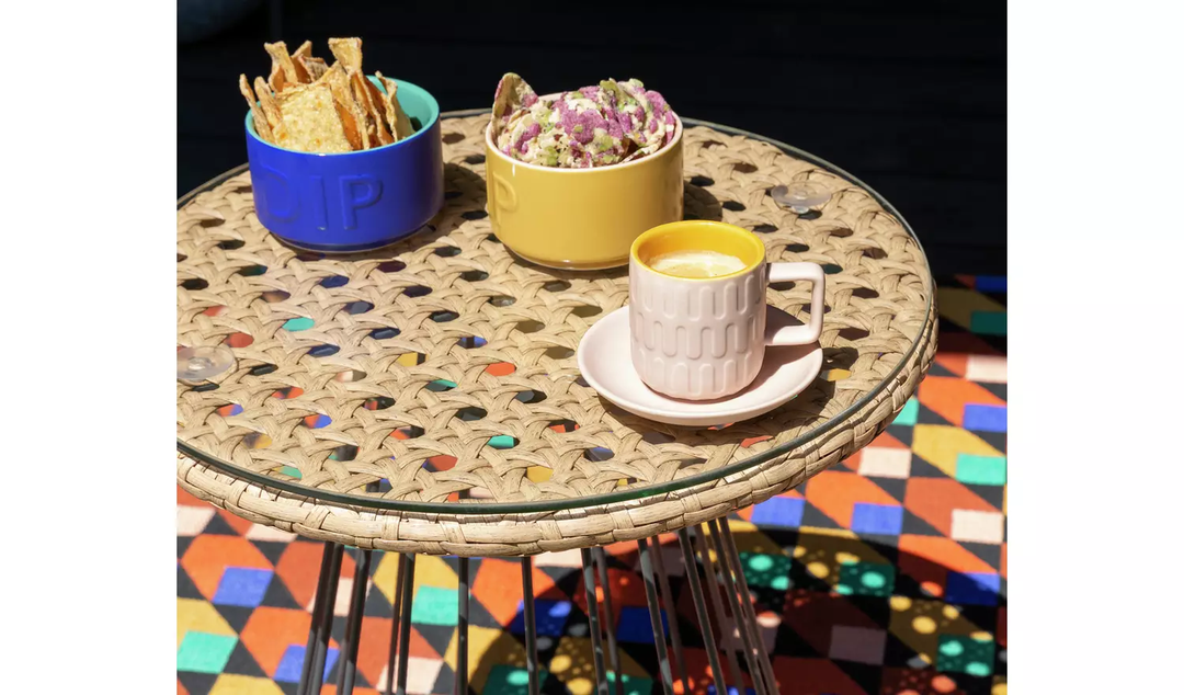 Meta Outdoor Garden Balcony Sofa Set 2 Seater , 2 Single seater , 1 side table and 1 Center Table  Set (Honey + Grey)