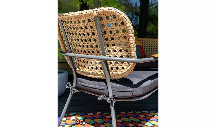 Meta Outdoor Garden Balcony Sofa Set 2 Seater , 2 Single seater , 1 side table and 1 Center Table  Set (Honey + Grey)