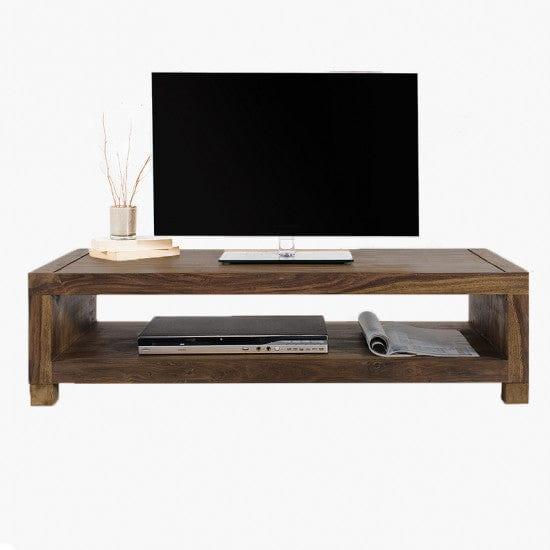 Providence Solid Sheesham Wood Tv Unit | Coffee Table In Walnut Finish