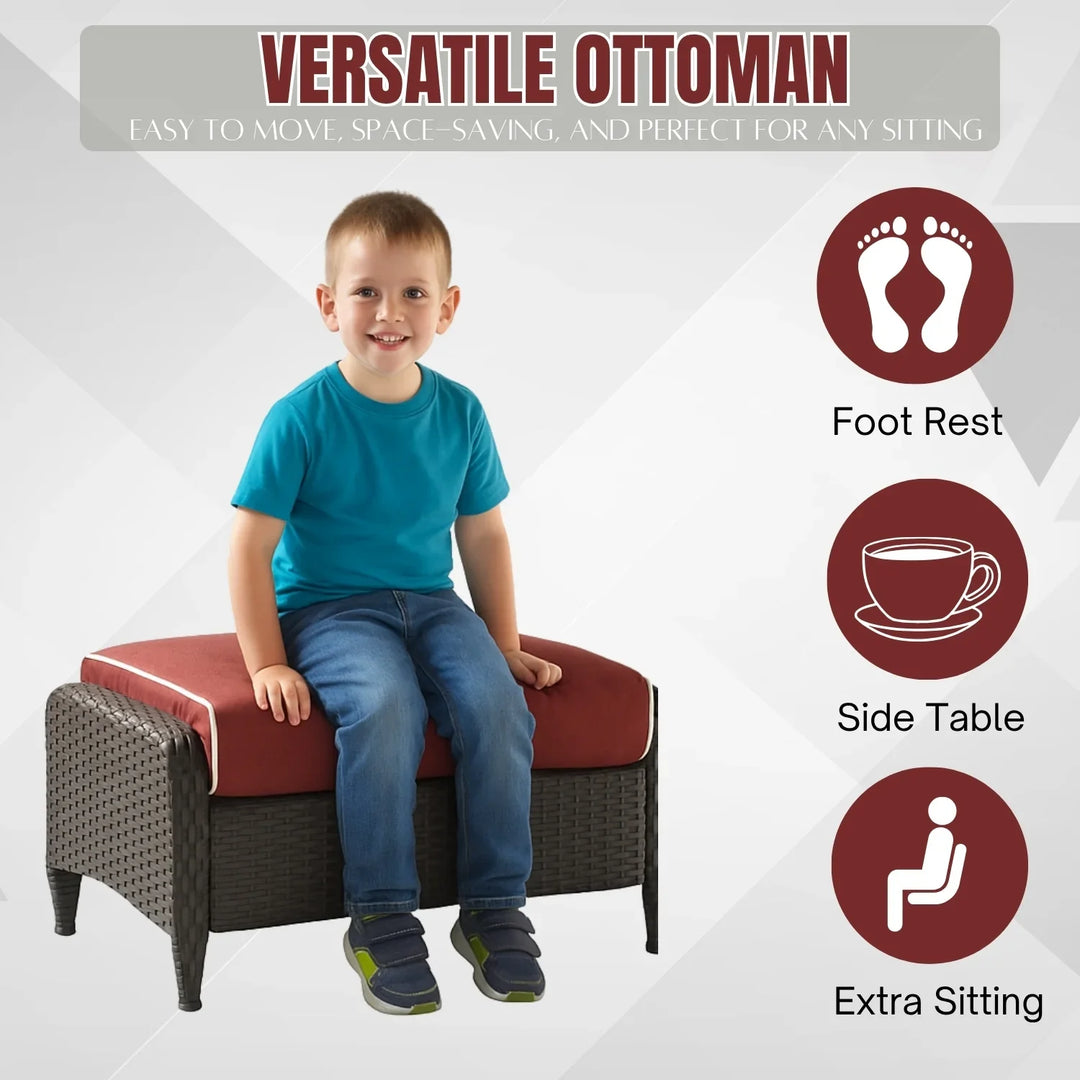 Gitali Outdoor 4 Piece Patio Wicker Furniture Set