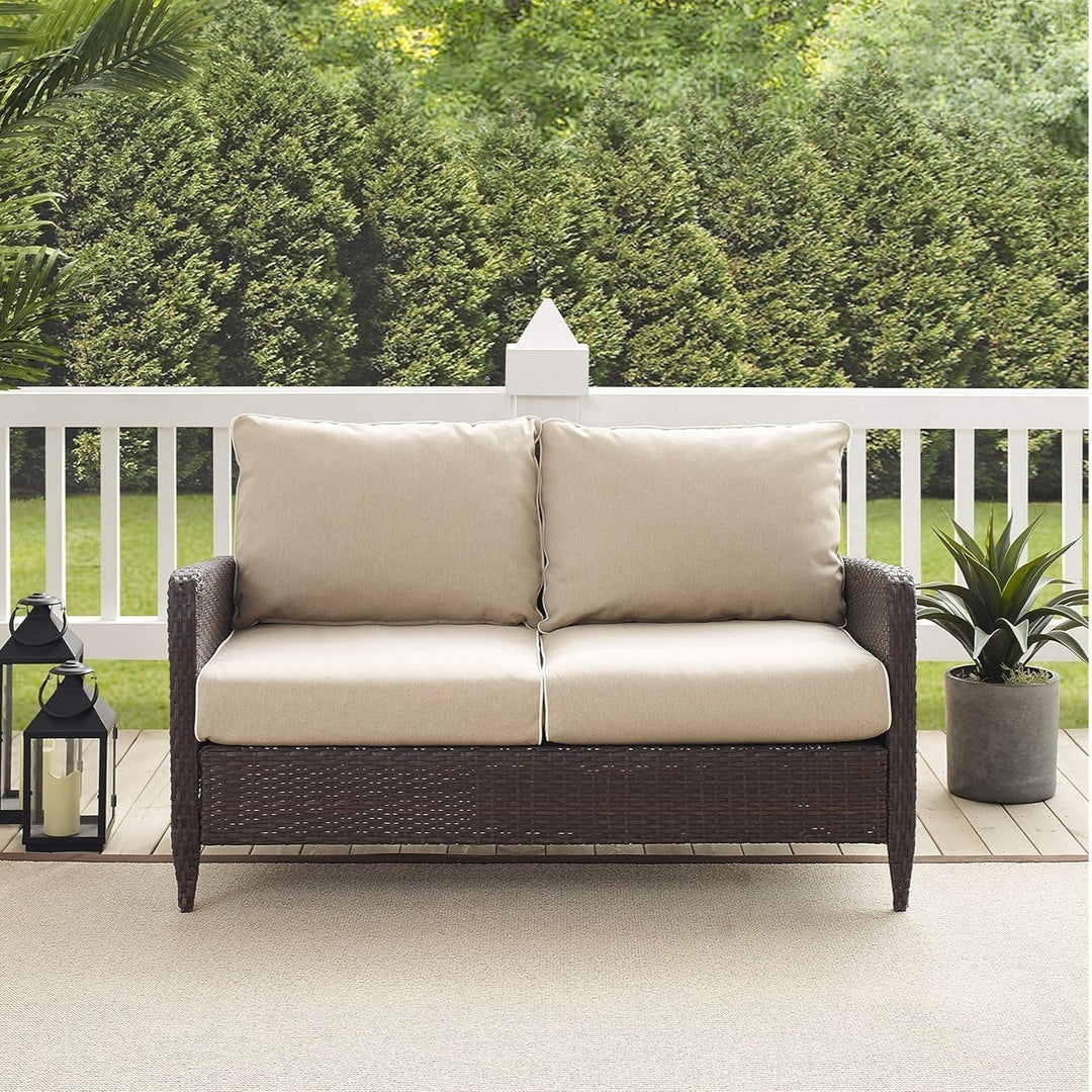 Esmeray Outdoor Wicker Single Seater Loveseat Sofa