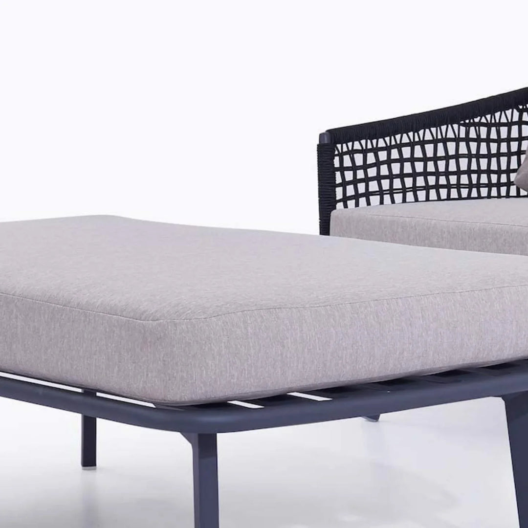 Lumi 2-Piece Outdoor Rope Loveseat Sofa With Ottoman