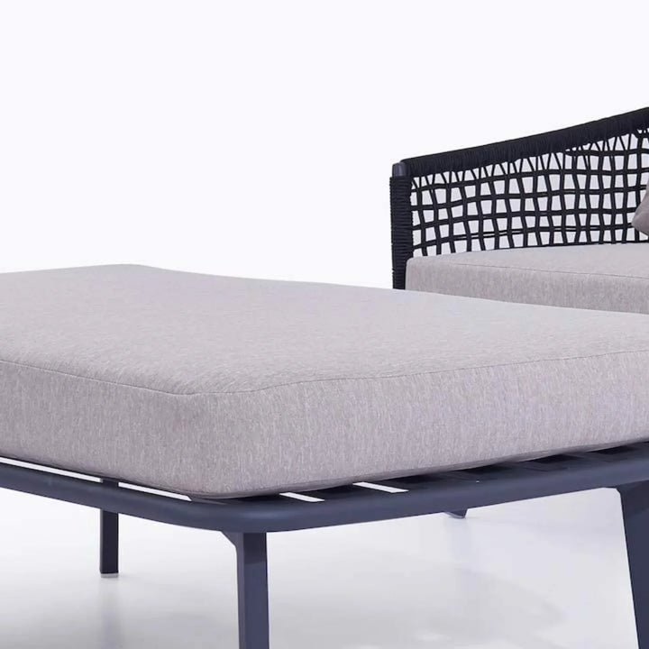 Lumi 2-Piece Outdoor Rope Loveseat Sofa With Ottoman