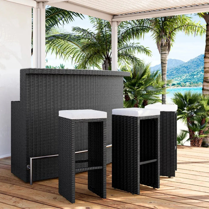 Saira 3-Seater Outdoor Rattan Wicker Bar Set