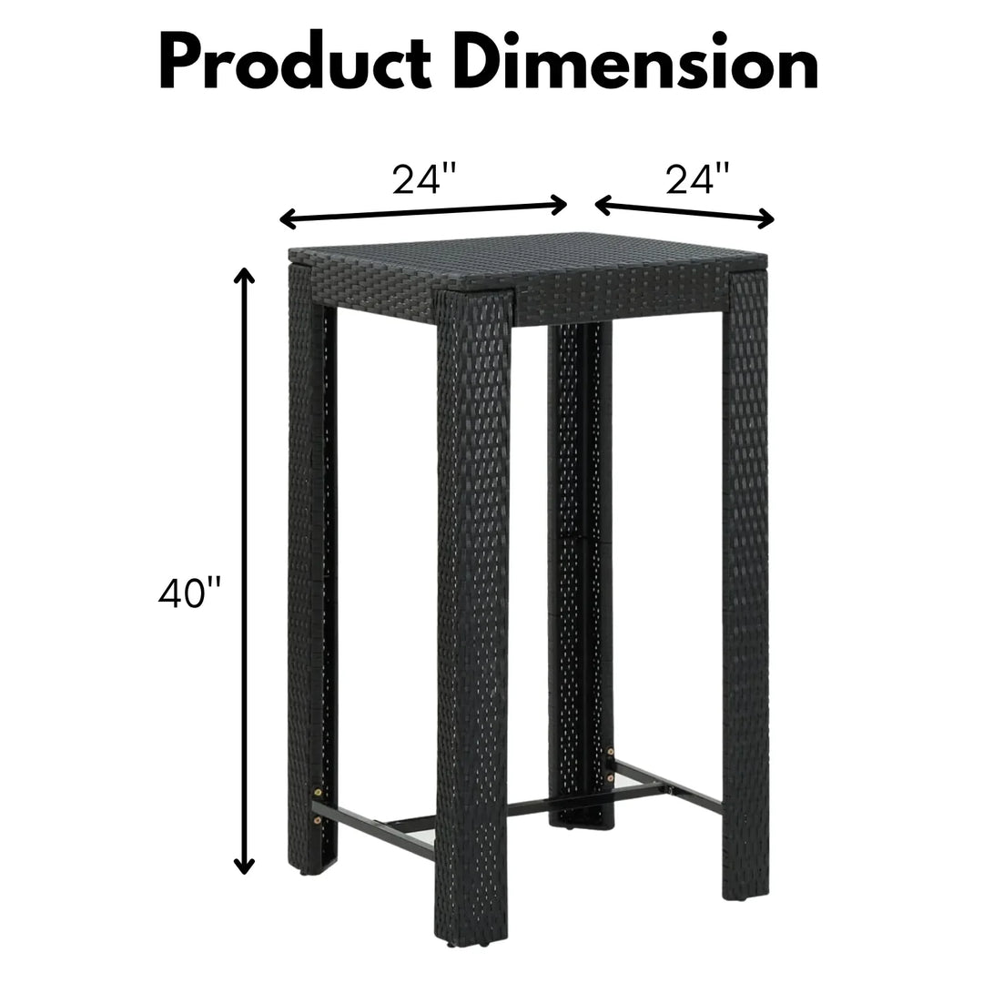 Lola Outdoor Rattan Wicker High Top Bar Table
