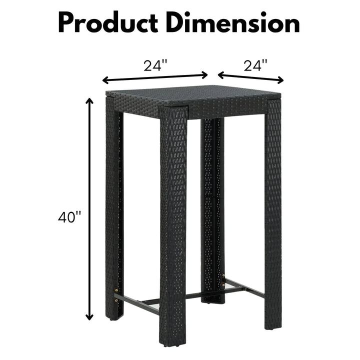 Lola Outdoor Rattan Wicker High Top Bar Table