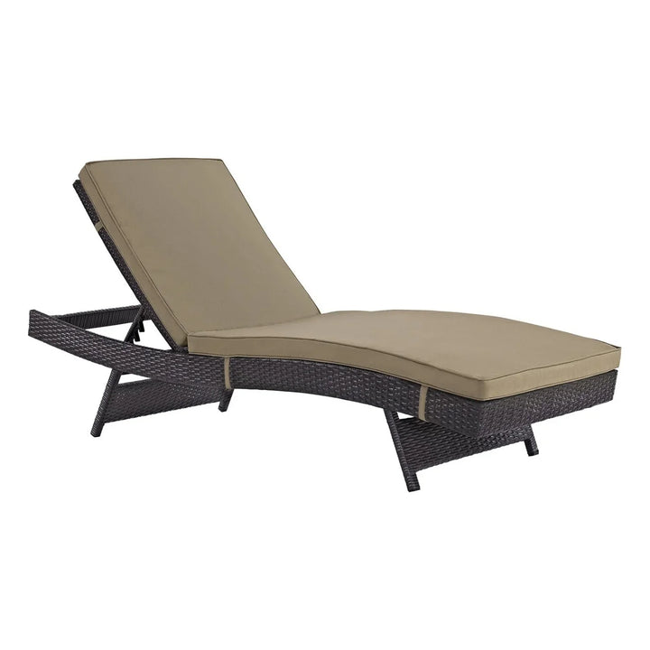 Virtudes Outdoor Rattan Wicker Chaise Lounger For Poolside