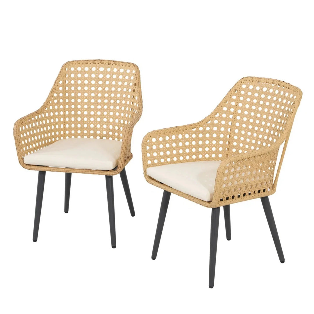 Shreya 2-Piece Outdoor Rattan Wicker Patio Dining Chairs
