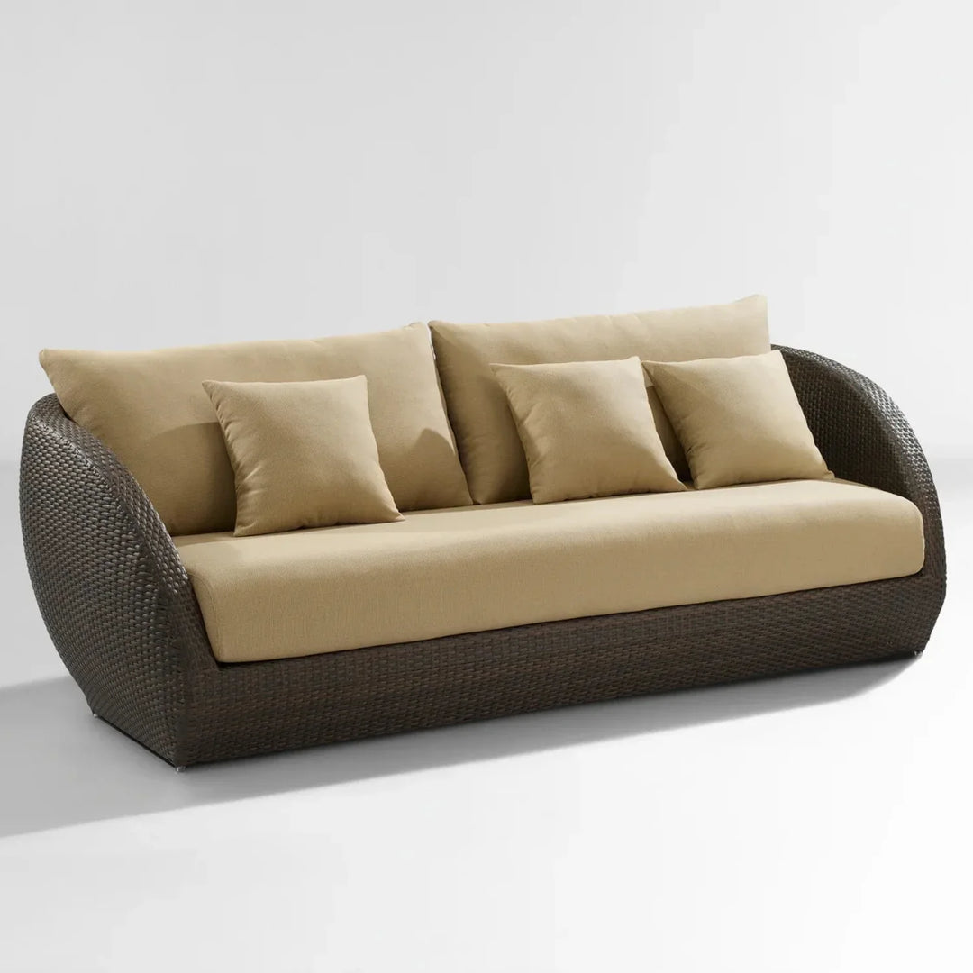 Savannah 5-Piece Outdoor Wicker Sofa Set With Glass Top Tables