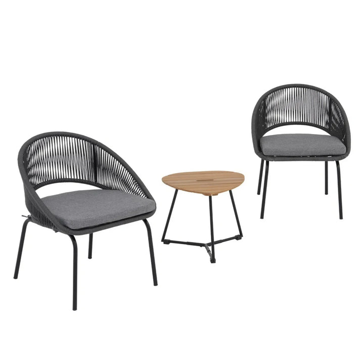 Salma 3 Piece Garden Outdoor Rope Patio Set