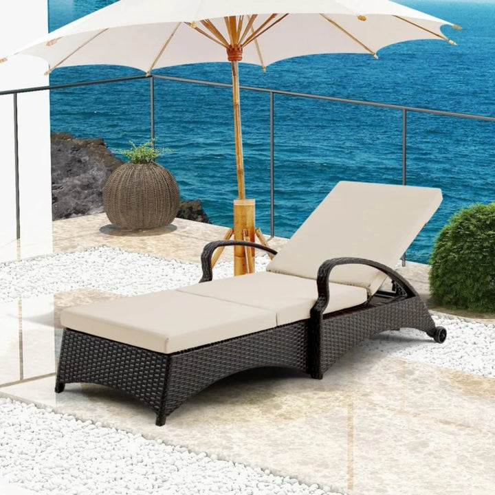 Bushra Outdoor All-Weather Wicker Lounger