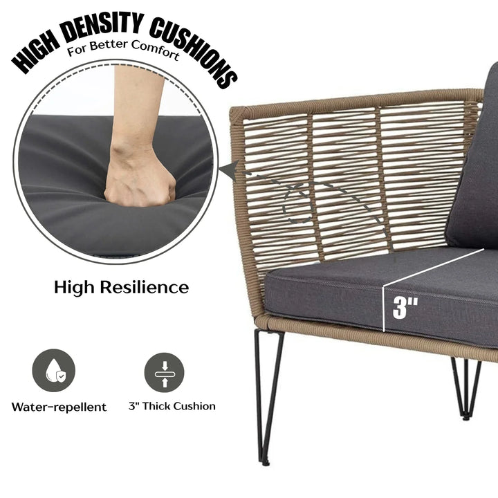 Prisha 1-Piece Outdoor Rope Loveseat Sofa