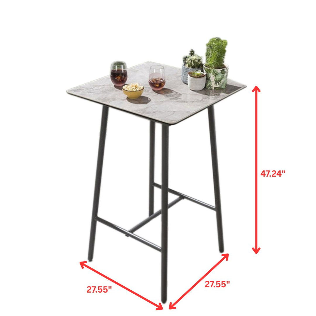 Lario Outdoor Patio Bar Set 2 Chairs and 1 Table Set Braided & Rope (Beige)