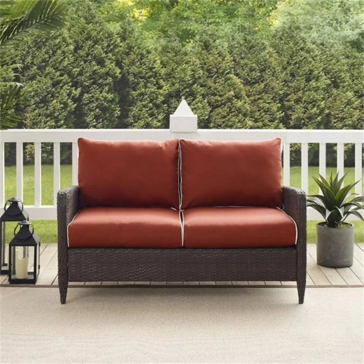 Outdoor Wicker Single Seater Loveseat Sofa