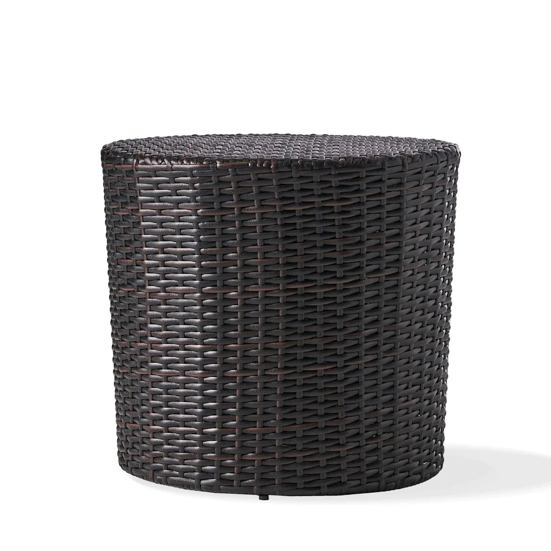 Yuna Dark Brown Wicker Garden Bistro End Table