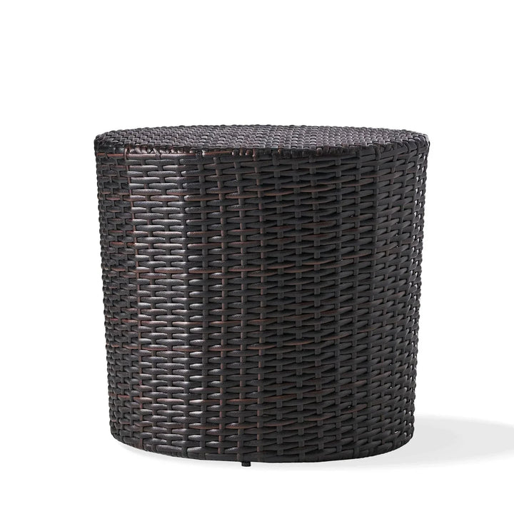 Yuna Dark Brown Wicker Garden Bistro End Table