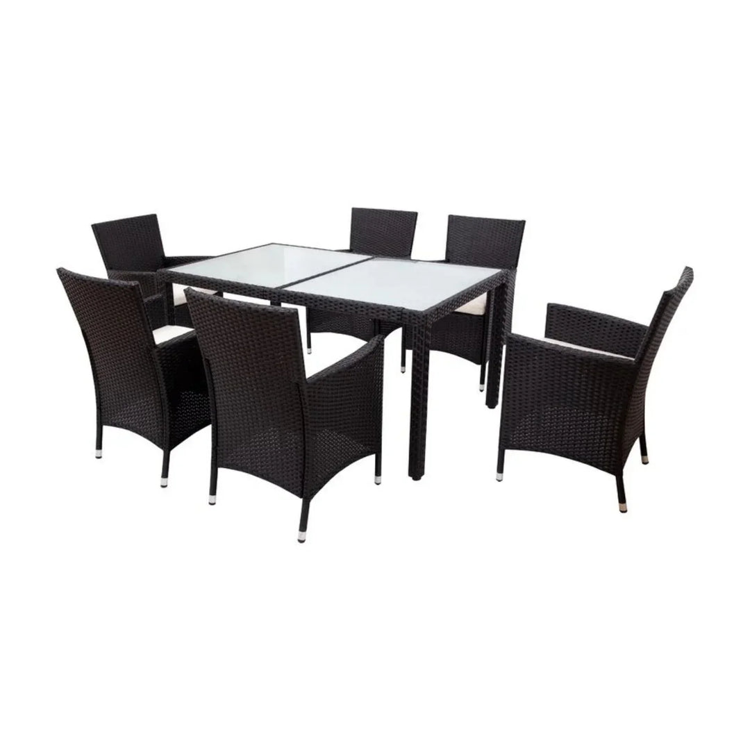 Zahara 7-Piece Outdoor Rattan Wicker Dinning Table Set