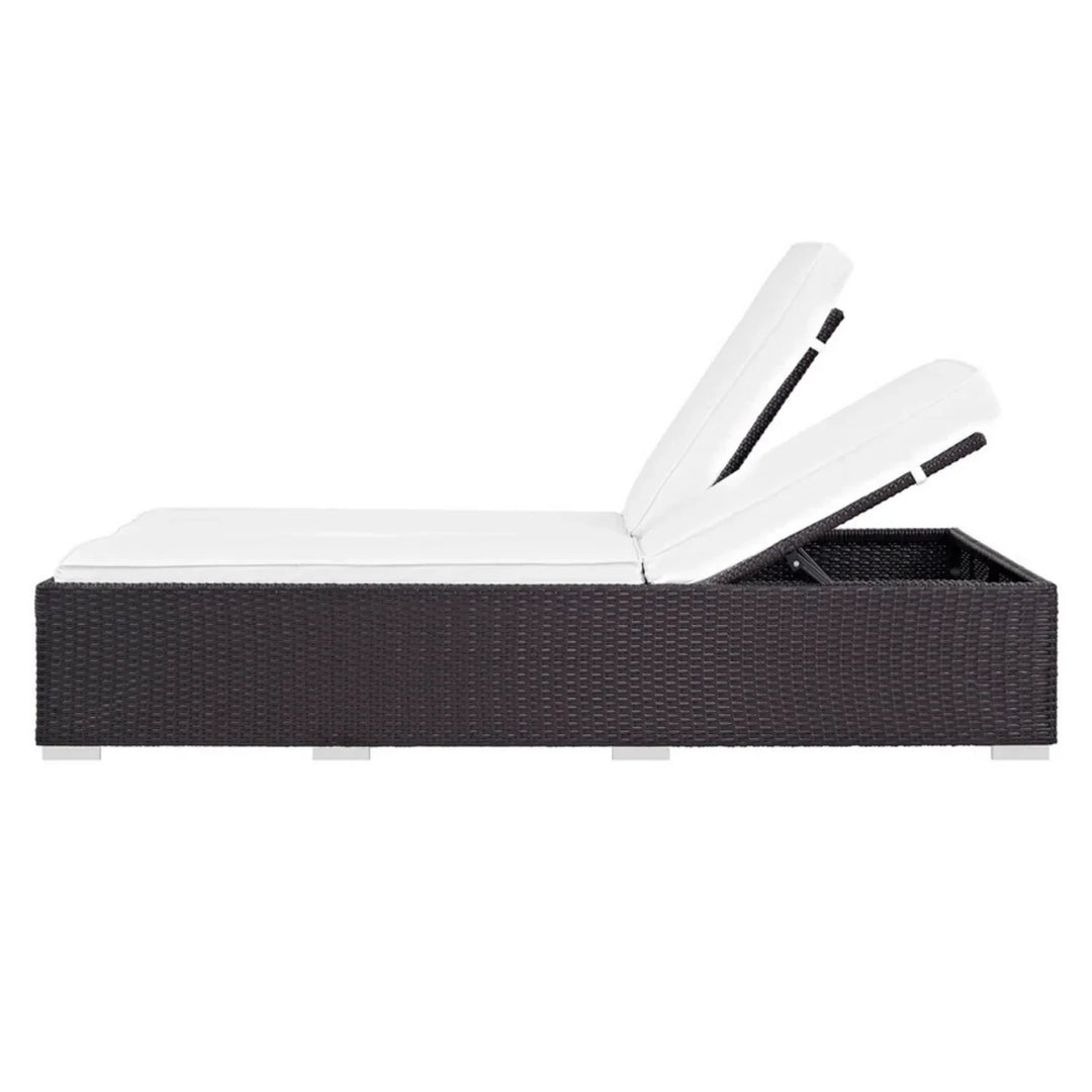 Zinia Outdoor All-Weather Rattan Wicker Chaise Lounge Chair Set of 2