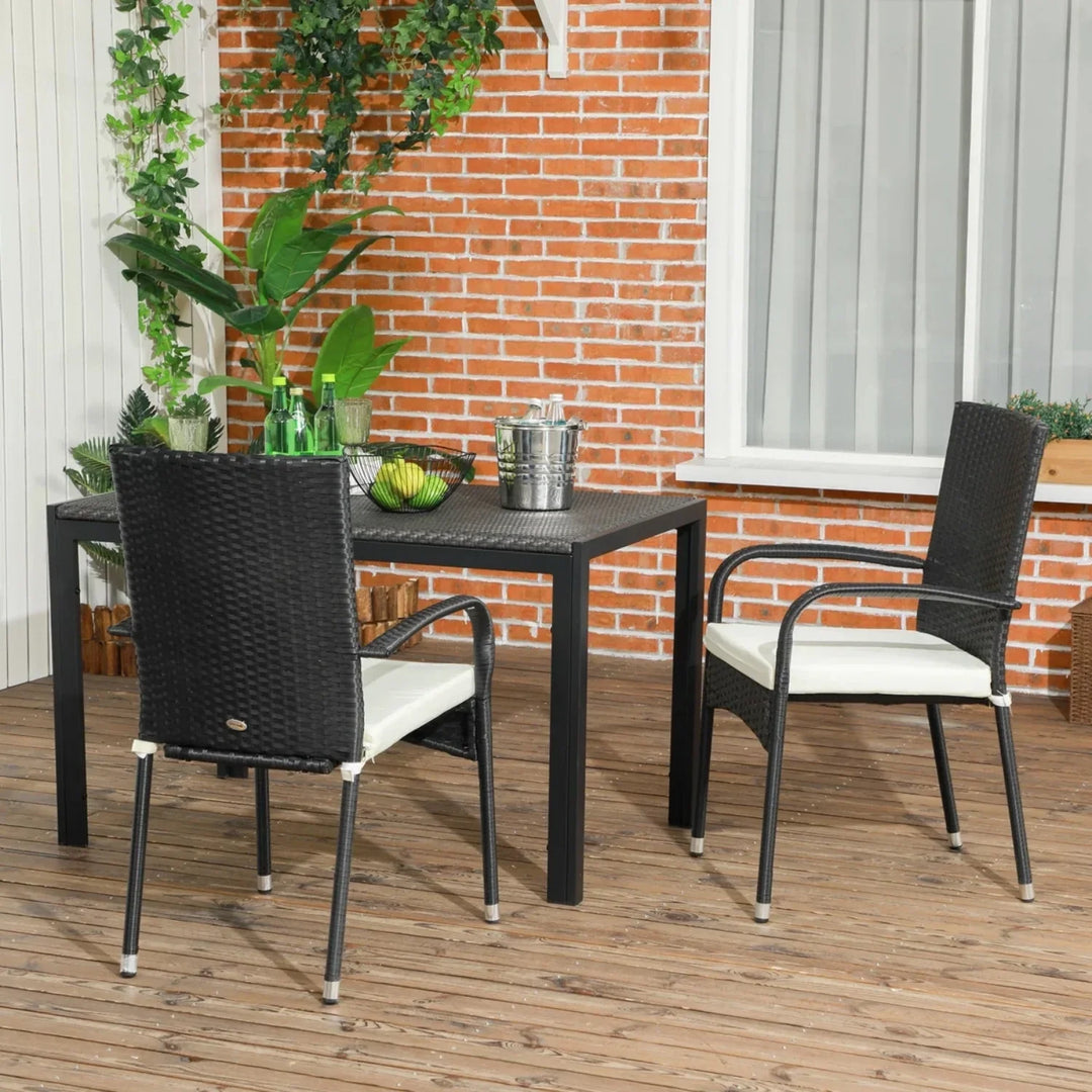 Vedika 2-Piece Outdoor Rattan Wicker Patio Dining Chairs